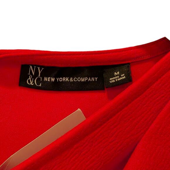 New York & Company Quarter Sleeve Back Zip Red Sheath Dress - M - Picture 4 of 11